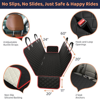 XL Dog Car Seat Cover for Back Seat, Waterproof Hammock for Car, SUV & Truck, Non-Slip Backseat Cover for Dogs, Heavy-Duty Dog Hammock Style Seat Protector Pets, Easy to Install & Clean - Image 4
