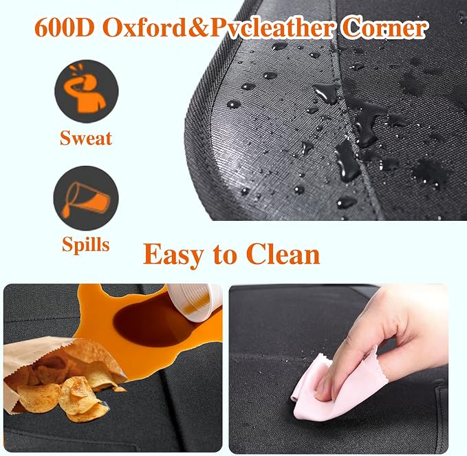 Car Seat Protector, Non-Slip Rubber Padded Backing Seat Protector for Child Seats, Waterproof Thickest Padding Car Seat Protector Under Baby Seat - No Imprint (Black-Ⅰ-2pcs) - Image 4
