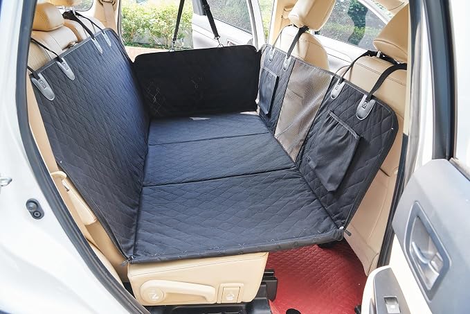 petalage Dog Truck Seat Cover for Back Seat, Hard Bottom Pet Hammock for Car, Bed Extender for 2-4 Large Dogs, Waterproof Seat Protector, Universal XL Size Fits for Crew Cab Truck, SUV, Black - Image 8