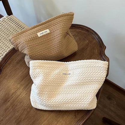 RSRSLEII Travel Makeup Bag, Cute Travel Toiletry Bag (01 Beige | Aesthetic Portable Cosmetic Bag with Zipper, Coquette Makeup Pouch, Skincare Bag Car Storage Bag for Women and Girls - Image 6