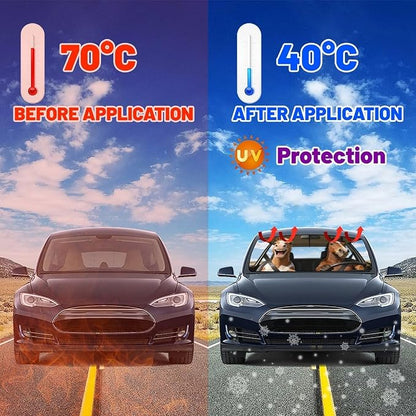 Horse Car Windshield Sun Shade Umbrella Bendable Handle Foldable Funny Horse Animal Driving Sunshade for Car Windshield Block UV Rays Keep Vehicle Cool for Most Sedans SUV Trucks 57"x30" - Image 4