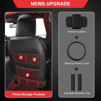 TTX LIGHTING Custom Fit for Ford Fusion Seat Covers 2013-2020 5-Seats | Original Seat Pattern | Full Coverage | Easy Install | Faux Leather | Shield Your Car Seats - Image 3