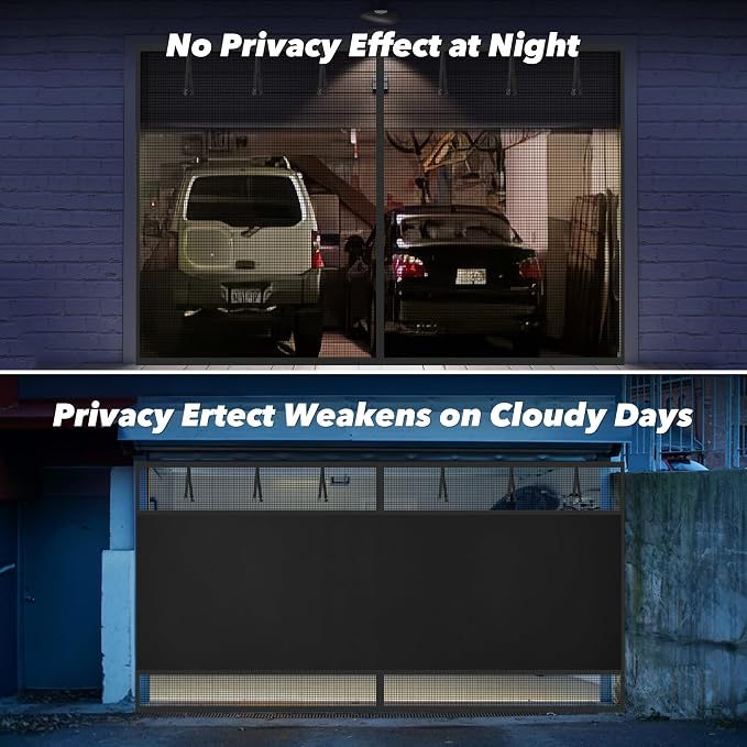Privacy Garage Door Screen Blackout for 1 Car Garage-9x7FT Heavy Duty Magnetic Garage Screen,Thicker 265g/㎡ Mesh, Hands Free, Magnetic Privacy Garage Screen Door - Image 4