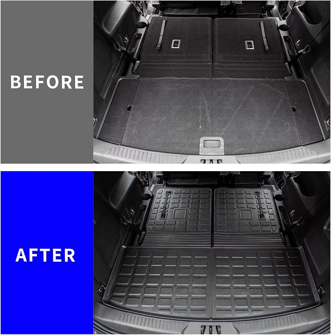 Rongtaod Trunk Mat with Backrest Mat for 2020-2026 Ford Explorer 6&7 Seats | Cargo Mat Cargo Liner TPE All Weather Back Seat Cover Protector Upgrade 2024 Explorer Accessories - Image 2