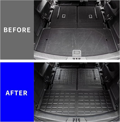 Rongtaod Trunk Mat with Backrest Mat for 2020-2026 Ford Explorer 6&7 Seats | Cargo Mat Cargo Liner TPE All Weather Back Seat Cover Protector Upgrade 2024 Explorer Accessories - Image 2