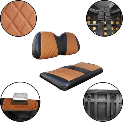 NOKINS Golf Cart Diamond Vinyl Seat Covers Fits Club Car Precedent 2004-UP | OEM Standard Front Seat Cushion,No Nails Required - Image 6