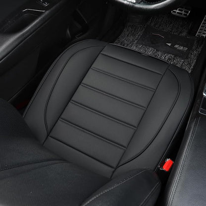 1 Pack Leather Front Car Seat Covers,Bottom Seat Covers for Cars,Driver Car Seat Cushion Cover,Luxury Seat Protectors,Waterproof,Full Wrap,for Most Vehicles,Sedan,Truck,SUV(Black) - Image 5