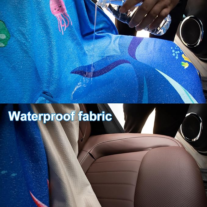 Waterproof Sweating Car Seat Cover for Post Gym Workout, Running, Swimming, Beach and Hiking, Universal Fit Non-Slip Bucket Seat Protector for Cars SUV Trucks, Machine Washable (Bench Ocean) - Image 2