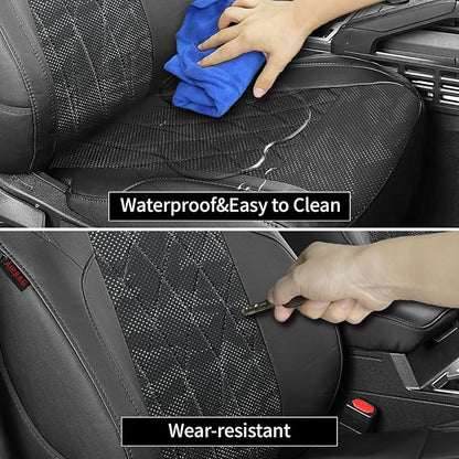 EKR Tacoma Leather Car Seat Covers Custom Fit for Toyota Tacoma 2012 2013 2014 2015 (Regular Seats) - Truck Seat Covers Full Set,Faux Leather(Black/Gray Camo A63) - Image 4