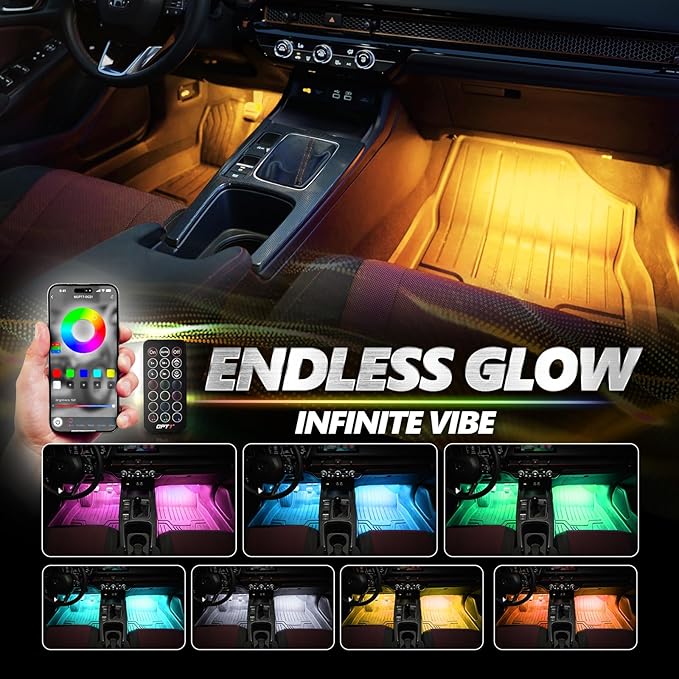 OPT7 Aura Pro Double Glow Interior Truck & SUV Lights with App & Remote | Ultra Bright Ambient Glow, Extended Interior Lighting, 6PC Multicolor LED Strip, Sound Sync, 12V Crew Cab Truck Accessories - Image 5