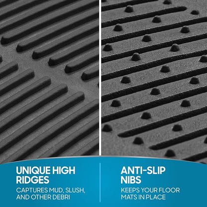 BDK ProLiner Car Floor Mats for Cars Trucks SUV, 3-Piece All-Weather Heavy Duty Rubber Liners with Universal Trimmable Fit, Durable Waterproof Vehicle Auto Floor Mats with Capture Ridges Black - Image 8