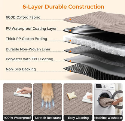 URPOWER Dog Car Seat Cover for Back Seat, Waterproof Car Seat Protector | Non-Slip, Scratch-Resistant, Machine-Washable Rear Bench Seat Cover - Image 6
