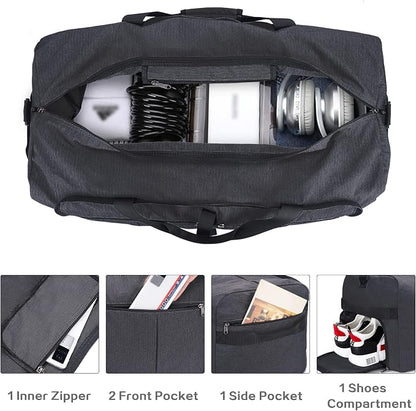 80L EXTRA LARGE Foldable Waterproof Travel Duffle Bag for Men and Women | with Shoe Compartment, 26" Duffel for Weekender Gym Sport, Tear Resistant - Image 3