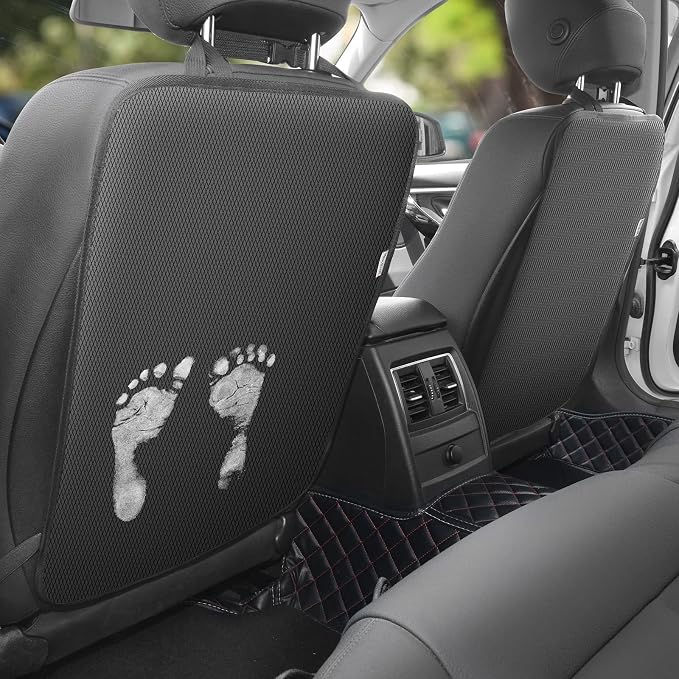 Meolsaek Kick Mats Back Seat Protector, Waterproof Oxford Seat Back Protector, Car Seat Back Protector for Kids, Back of Seat Protector for Kids Feet Car Seat (Black A -2pc) - Image 6