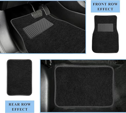 4PCS Car Floor Mats, Waterproof Non-Slip Car Floor Liners with Safety Heel Pad, All-Weather Wear-Resistant Mats Heavy Duty Universal Carpets for Truck SUV Van Sedan (Black) - Image 5