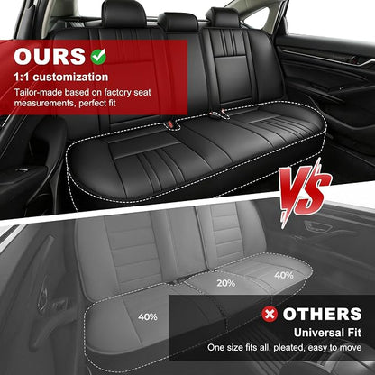 TTX LIGHTING Custom Fit Seat Covers for Honda Accord 2018-2022 | Precision Tailored Waterproof Faux Leather Full Set with Matching Interior Accessories Airbag Compatible Car Seat Protectors - Image 5