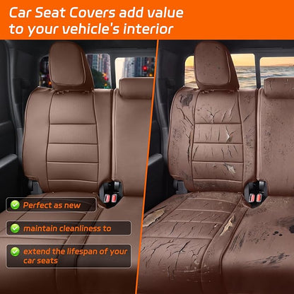 Ranaya Custom Fit Lexus Seat Covers for Lexus GX460 2012–2023 | for Base,Premium,Luxury,6-Passenger Full Set,(2nd Row Captain Chairs),Waterproof Leatherette, Pet & Kid Friendly,Brown - Image 8