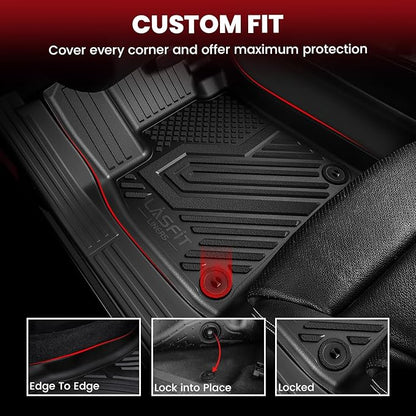 LASFIT Floor Mats for Ford Expedition Max 2025 2026 2027 Fit 8 Seats | Car Liners All Weather TPE Custom Fit for SUV, 1st& 2nd& 3rd, (Only Fit 3rd Row 40/20/40 Split Bench seat) 4pcs - Image 8