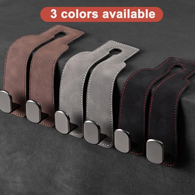 Amelity Car Headrest Hooks, Purse Hook for Car 2 Pack Black | Universal Car Interior Accessories for Women, Available in 2/4 Pack, Storage Hanger Holds Purses, Backpacks, Grocery Bags - Image 6