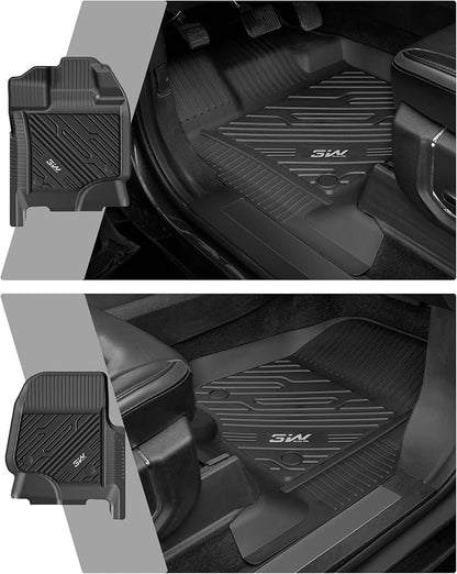 3W Floor Mats for Ford F150 2015-2026 & F150 Lightning 2022-2025 SuperCrew | (w/o Fold-Flat Storage) TPE All-Weather Custom Fit, Front & Rear 3PCS | Heavy Duty, Easy Clean - Black - Image 8