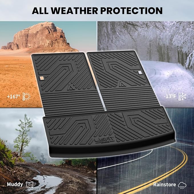 LASFIT for 2018-2024 Volkswagen Tiguan Cargo Liner, Custom fit for 7 Seats | All-Weather Trunk Mat Trunk Liner TPE Backrest & Trunk Mats for VW Tiguan Accessories, Waterproof, Easy to Clean, Black - Image 7