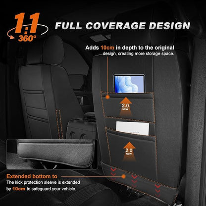 Custom Car Seat Covers for Toyota RAV4 Hybrid 2019-2025 | Fit Rav4 LE, XLE, XLE Premium, Limited(Not for Gas)-Full Set Faux Leather Waterproof Aigbag Compatible Black - Image 5