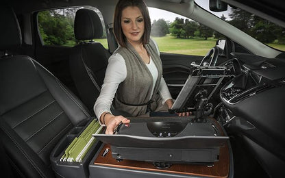 AutoExec AE-GMCD-PS-TAB-21M GripMaster Car Desk for Your Vehicle Workstation and Mobile Office, Mahogany with Printer Stand and Tablet Mount | Vehicle Workstation, Mobile Office, Printer Stand, Tablet Mount - Image 3