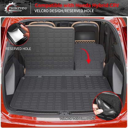 Floor Mats Set for 2023 2024 2025 2026 Honda CRV Hybrid | with Upper Deck Trunk Mat Cargo Liner TPE All Weather Back Seat Cover CR-V Accessories - Image 5