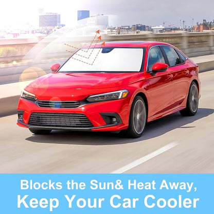 Front Windshield Sun Shade Foldable Car Front Window Sun Shade Windshield Shade Custom Fit for 2022-2025 2026 Honda Civic Block UV Rays Accessories Heat Keep Car Cooler - Image 4