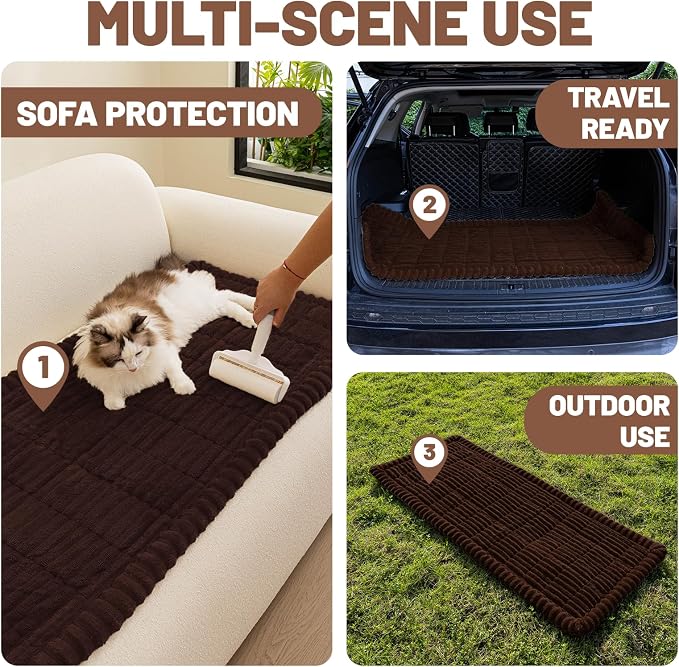 Dog Car Seat Waterproof Bed Cover Back Seat Dark Brown 23.6”x51” | Nonslip Soft Comfortabl Pet Bed Mat Car Blanket for Travel Backseat Extender Seat Covers Dog Bed for Cars Trucks and SUVs - Image 7