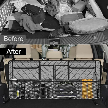 Femuar Car Trunk Organizer, Large Capacity Backseat Trunk Organizer (42"*18"), Collapsible Car Storage Bag with 8 Pockets, SUV/MPV/Truck - Grey - Image 6