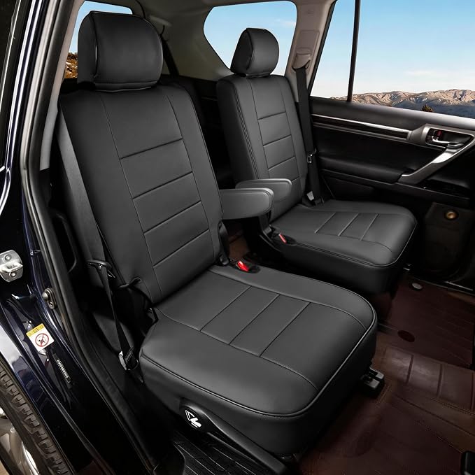 Ranaya Custom Fit Lexus Seat Covers for Lexus GX460 2012–2023 | for Base,Premium,Luxury,6-Passenger Full Set,(2nd Row Captain Chairs),Waterproof Leatherette, Pet & Kid Friendly,Black - Image 2