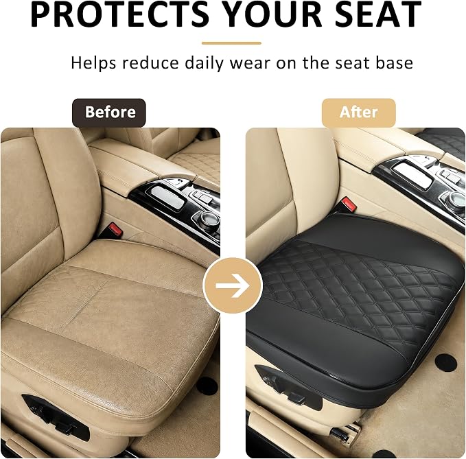 Black Panther PU Car Seat Cover, Front Seat Protector Compatible with 90% Vehicles,Embroidery,Anti-Slip & Full Wrapping Bottom (W 21.26ׄ 20.87 Inch)(1Piece,Black) - Image 6