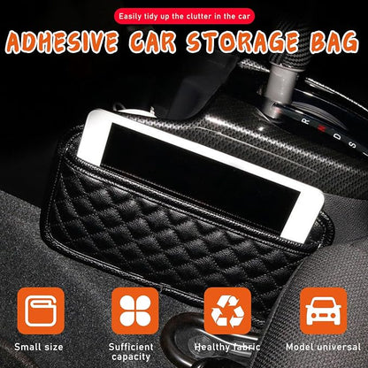 2PCS Car Side Pocket Organizer, Leather Auto Seat Storage Bag for Cell Phone Sunglasses, Waterproof Document Holder Tray Pouch for Vehicle Seat Gap Filler, Car Accessories (Large) - Image 4