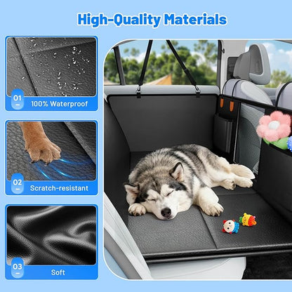 Dog Car Seat Cover for Back Seat, PU Back Seat Extender For Cars SUV | Hold 400lbs,Waterproof,Anti-Scratching,Safety Non-Slip,600D Oxford,Mesh Window,Storage Pocket - Image 5
