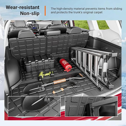 powoq Cargo Mat & Backrest Mats Compatible with 2019-2024 Subaru Forester | Cargo Liner TPE All Weather Replacement for 2019-2021 2022 2023 2024 Subaru Forester Accessories (Trunk Mat+Backrest Mats) - Image 4