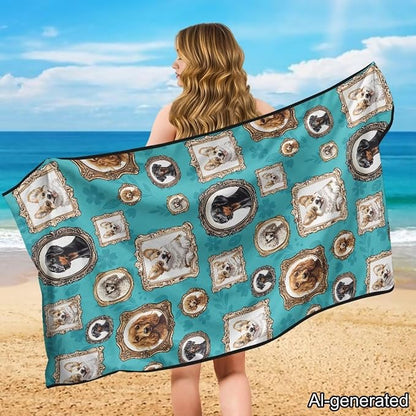 Horeset Picture Frame Dog Car Seat Towel Covers Stain Resistant Sports Car Towel Mat Easy Install Breathable Auto Front Seats Protector Automotive Accessories - Image 4