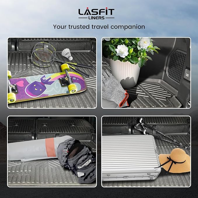LASFIT Cargo Mat for Toyota 4Runner 2025 2026 (Only Fit Hybrid & 5-Seats) | All Weather Custom Fit Anti-Slip Pet Friendly Easy Clean TPE Trunk & Backrest Mats for 6th Gen 4Runner, Black - Image 9