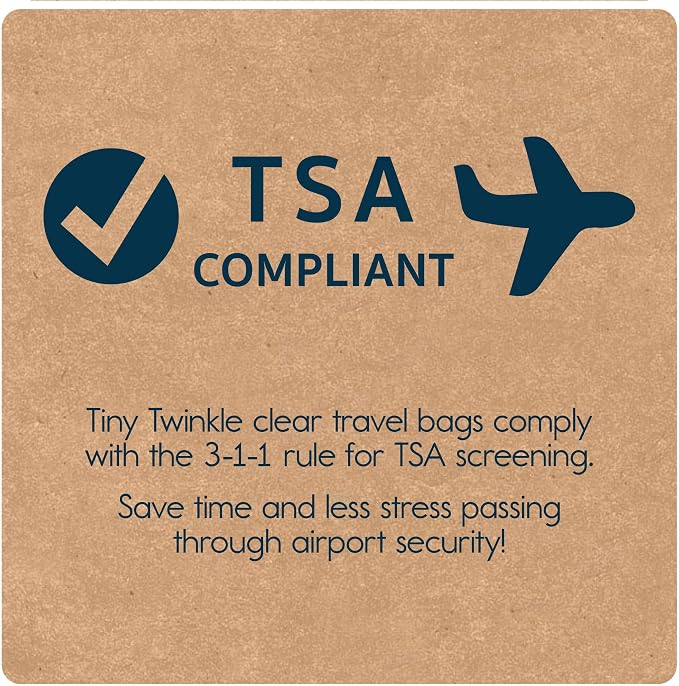 Tiny Twinkle Diaper Bag Organizing Pouches|3 Pack Mess-Proof Clear Front Travel Organizer Bags&TSA Approved Toiletry Bag Set for Baby and Mom Essentials - Image 7