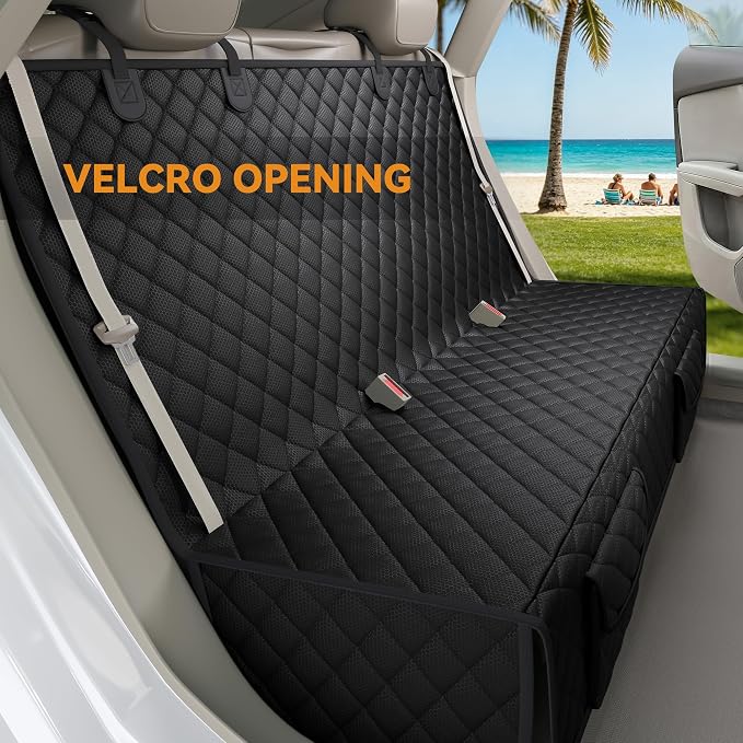 PETICON Dog Car Seat Cover for Back Seat, Rear Bench Seat Cover for SUVs | Waterproof Oxford, Side Flaps, Fits Tacoma/Grand Cherokee/Explorer/Ranger/Colorado, Velcro Openings for Child Seat Access - Image 4