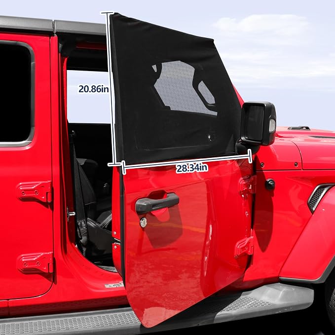 sukemichi Side Car Window Sunshades for Jeep Wrangler JK JL Gladiator JT Accessories, 2 Pcs Front Window Sun Shade Privacy Full Covers/Half Shade for Jeep Wrangler, Window Curtains for Baby Protection - Image 6