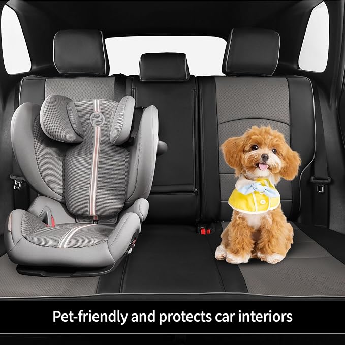 EKR Rav4 Seat Covers Custom Fit for Toyota Rav4 (Hybrid) SE/XSE 2026,Waterproof Car Seat Cover Full Set for SUV,Factory-Style Interior Upgrade,Faux Leather(Black/Gray) - Image 5