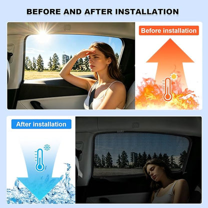 Car Window Shades for Mazda 3 2020-2026 Rear Side Privacy Sun Shade,Breathable Mesh Baby Cover,UV Protection,Heat Insulation for Road Trip & Napping - Image 3