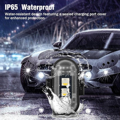 6PCS Wireless LED Strobe Lights with Remote Control, 8 Colors Rechargeable Led Lights Anti-Collision LED Emergency Warning Lights for Car Motorcycle Bike Drone Aircraft - Image 4
