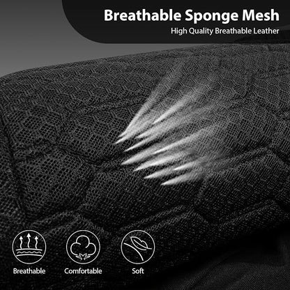 CAR PASS 3D Foam Mesh Leather Car Seat Covers Full Set,Breathable Mesh Faux Leather Seat Covers for Car,Universal Fit for SUV Truck Sedan Automotive, Armrest Airbag Compatible,Black - Image 7