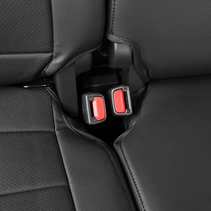 EKR Tacoma Car Seat Covers Custom Fit for Toyota Tacoma (Petrol) 2024 2025 2026 DoubleCab/CrewCab SR/SR5/TRD Sport/TRD Off-Road/Limited -Truck Seat Covers Full Set,Faux Leather(Black) - Image 3