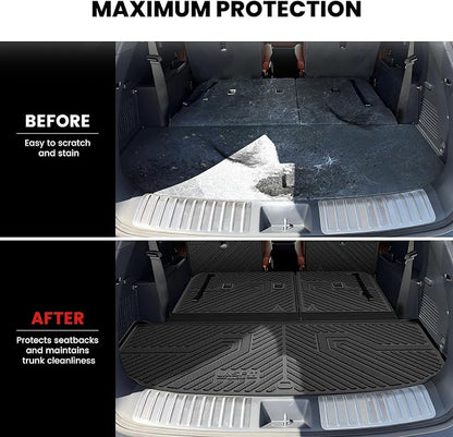 LASFIT Cargo Mats for Kia Telluride Gas 2027 (Not Fit Hybrid) | All Weather TPE Custom Fit Cargo Trunk Mat & Backrest Mats Accessories, Black - Image 5