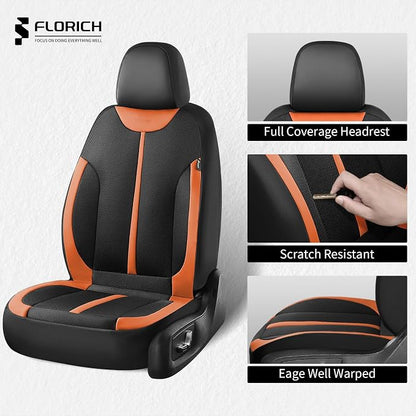 Seat Covers, Car Seat Covers Full Set, Black&Brown Seat Covers for Cars 5 Seats, Breathable Car Seat Protector, Front and Rear Car Seat Cushion, Automotive Seat Covers Universal Fit for Most Cars SUV - Image 3