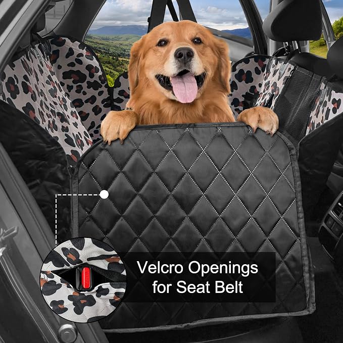 Dog Car Seat Cover, Waterproof Nonslip Pet Seat Cover for Back Seat with Storage Pockets Mesh Visual Window, Heavy Duty Scratchproof Pet Dog Seat Cover Hammock for Cars Trucks and SUVs - Image 2