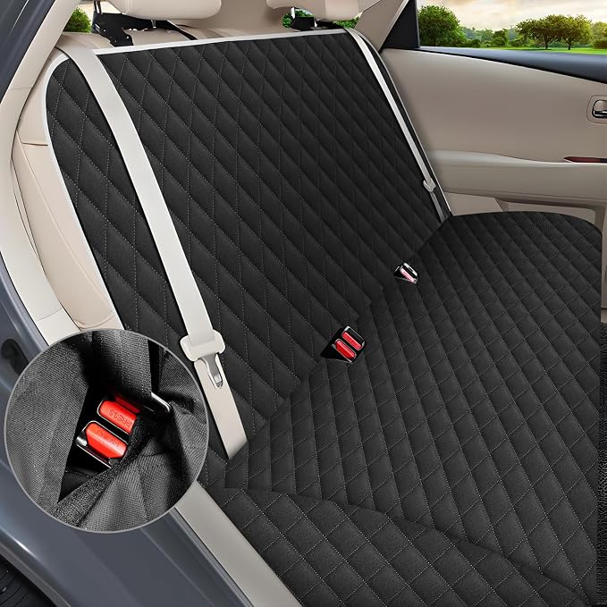 Meolsaek Back Seat Cover for Dogs,Zipper Hammock Car Seat Protector(Black) | 600D oxford fabric,Zippered side flaps,No-smell car seat cover for back seat as hammock, trunk liner or camping mat - Image 7